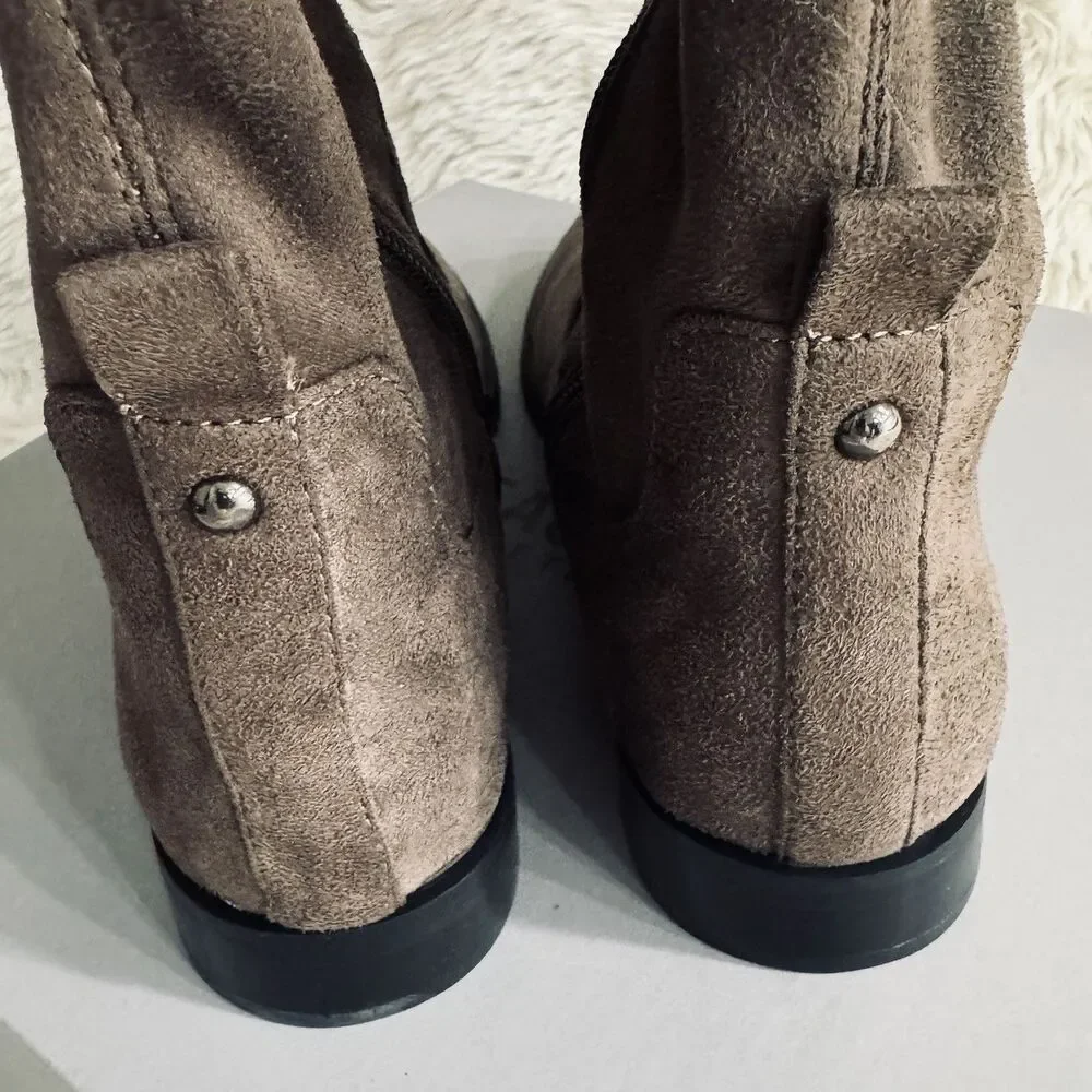 Kenneth Cole Reaction Wind Chime Boots 6.5 Womens Dark Mushroom Brown Knee Tie